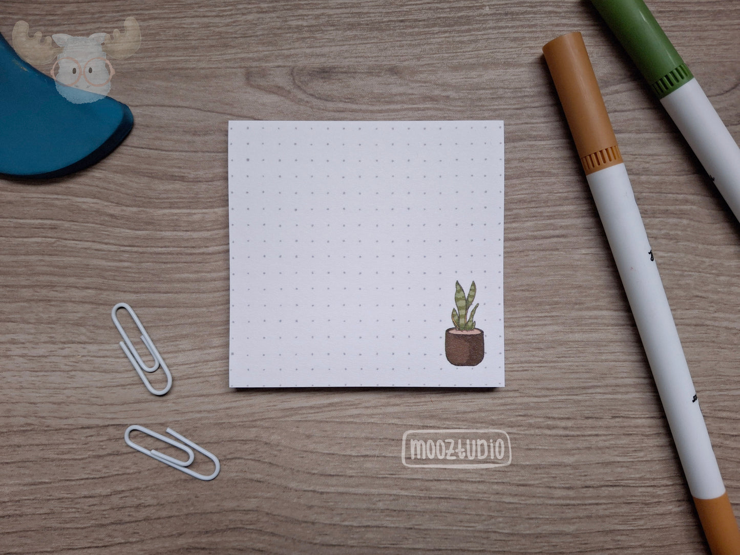 Post-it Notepad: Snake Plant Dot Grid