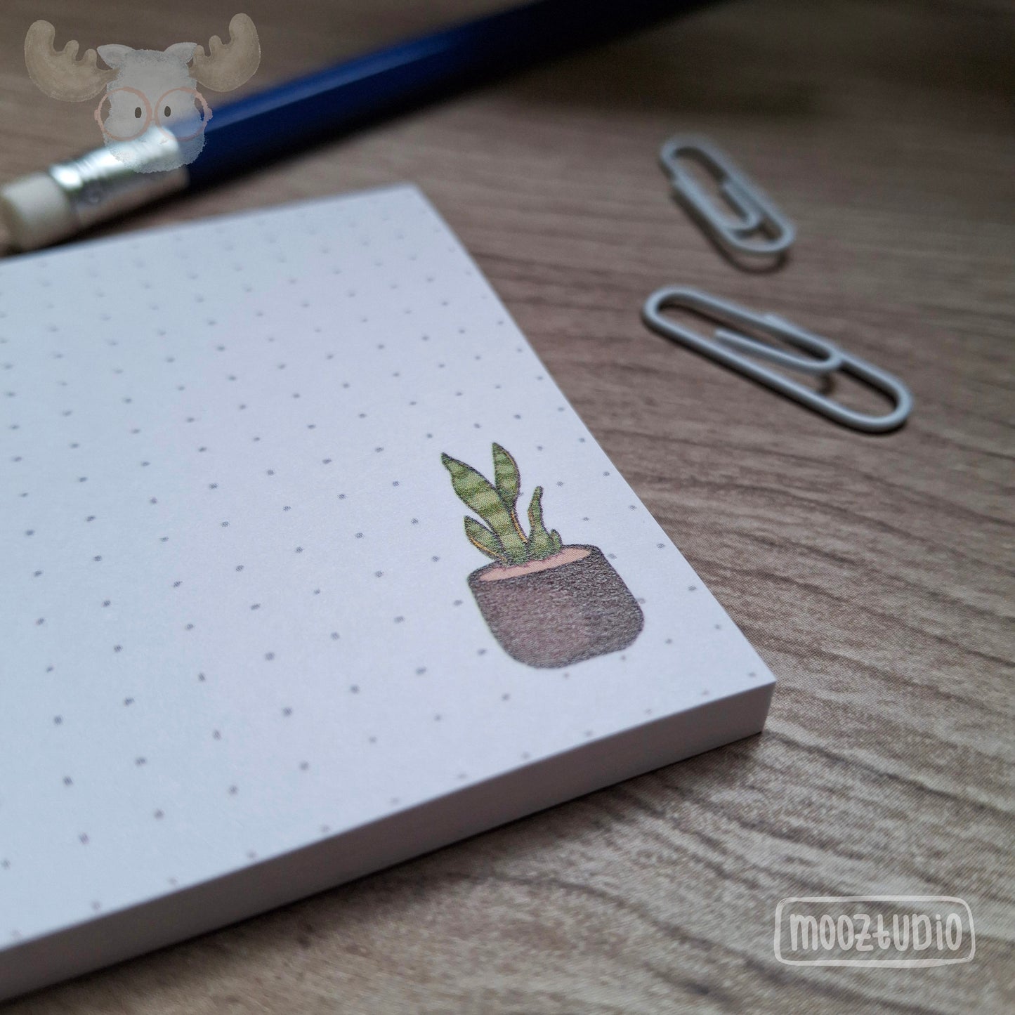 Post-it Notepad: Snake Plant Dot Grid