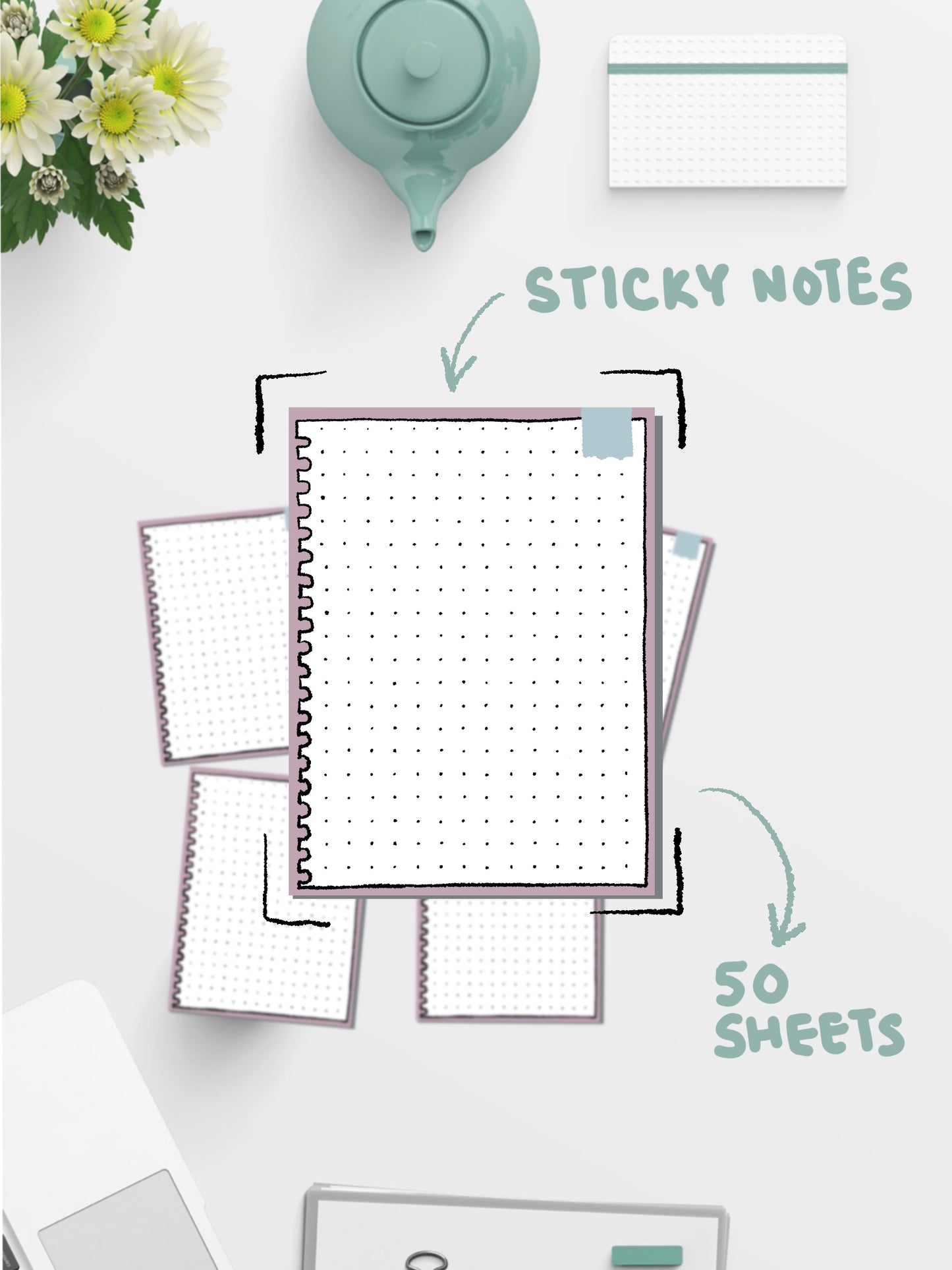 Post-it Notepad: Faded Lavendar Dot Grid