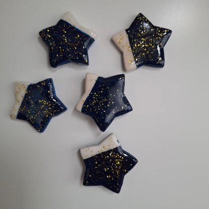 Magnet: Blue Star, Glitter Confetti