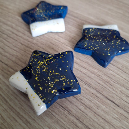 Magnet: Blue Star, Glitter Confetti