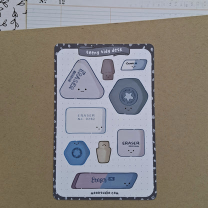 Sticker Sheet: Teeny Tidy Erasers
