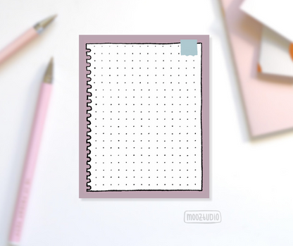 Notepad: Faded Lavender Dot Grid