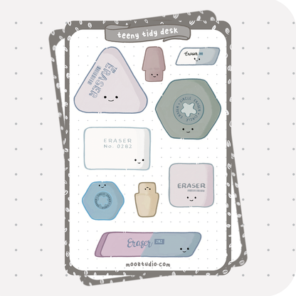 Sticker Sheet: Teeny Tidy Erasers