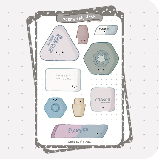 Sticker Sheet: Teeny Tidy Erasers