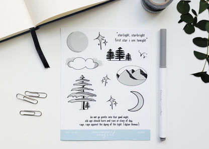 Sticker Sheet: Into the Night